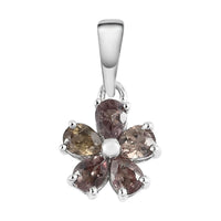 Merelani Color Change Garnet Floral Pendant in Platinum Over Sterling Silver 0.75 ctw