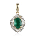 Luxoro 10K Yellow Gold AAA Brazilian Emerald and Diamond Pendant 1.50 ctw - Sticky add to cart bar
