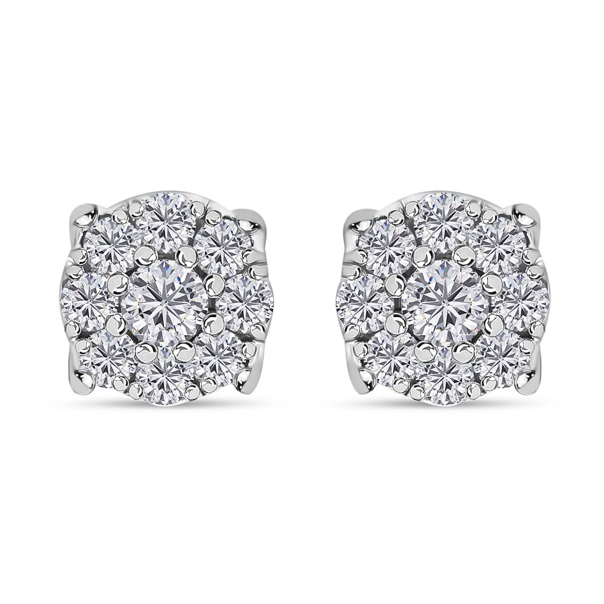 10K White Gold Diamond Stud Earrings 3.10 Grams 1.20 ctw