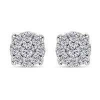 10K White Gold Diamond Stud Earrings 3.10 Grams 1.20 ctw