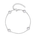 White Glass Bracelet in Stainless Steel (7.50-9.0In) - Sticky add to cart bar