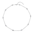 White Glass Station Necklace 20 Inches in Stainless Steel - Sticky add to cart bar
