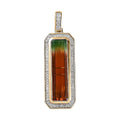 Luxoro 10K Yellow Gold Premium Bi-Color Tourmaline and G-H I3 Diamond Pendant 4.40 Grams 7.60 ctw - Sticky add to cart bar