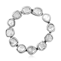 Polki Diamond Circle Pendant in Platinum Over Sterling Silver 0.50 ctw