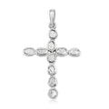Polki Diamond Cross Pendant in Platinum Over Sterling Silver 0.50 ctw - Sticky add to cart bar