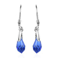 Sapphire Color Crystal Drop Earrings in Sterling Silver - Sticky add to cart bar