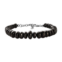 Elite Shungite Tumble Beaded Bracelet in Sterling Silver (6.50-8.50In) 57.00 ctw