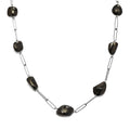 Elite Shungite Station Necklace 20 Inches in Sterling Silver 65.00 ctw - Sticky add to cart bar
