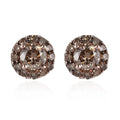 Natural Champagne Diamond Halo Stud Earrings in Vermeil RG Over Sterling Silver 1.00 ctw - Sticky add to cart bar