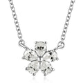 LUSTRO STELLA Made with Finest CZ Floral Necklace 20 Inches Platinum Over Sterling Silver and Stainless Steel 1.65 ctw - Sticky add to cart bar