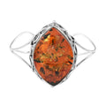 Baltic Amber Cuff Bracelet in Sterling Silver (Adjustable) - Sticky add to cart bar