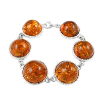 Baltic Amber Bracelet in Sterling Silver (7.50 In)