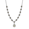 Ambanja Demantoid Garnet and White Zircon 5.75 ctw Necklace 18 Inches in Platinum Over Sterling Silver - Sticky add to cart bar