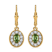 Ambanja Demantoid Garnet and White Zircon Lever Back Earrings in Vermeil Yellow Gold Over Sterling Silver 2.15 ctw