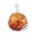 Natural Baltic Amber Pendant in Sterling Silver - Sticky add to cart bar