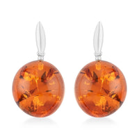 Baltic Amber Dangle Earrings in Sterling Silver