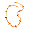 Baltic Honey and Cognac Colored Amber Beaded Necklace 24 Inches in Sterling Silver - Sticky add to cart bar