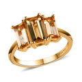 Premium Golden Imperial Topaz 3 Stone Ring in Vermeil Yellow Gold Over Sterling Silver 2.15 ctw - Sticky add to cart bar