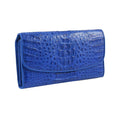 Doorbuster Closeout Brand River Royal Blue Crocodile Embossed Genuine Leather Clutch Bag - Sticky add to cart bar