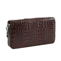 Closeout Brand River Brown Crocodile Embossed Genuine Leather Clutch Bag