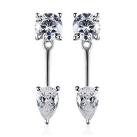 Simulated Diamond Earrings in Sterling Silver 2.90 ctw