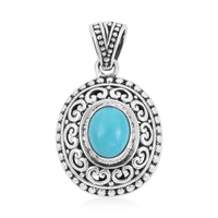 Bali Legacy Sleeping Beauty Turquoise Pendant in Sterling Silver 2.25 ctw