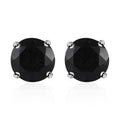Australian Black Tourmaline Solitaire Stud Earrings in Platinum Over Sterling Silver 2.75 ctw - Sticky add to cart bar