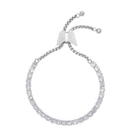 Simulated Green Diamond Bolo Style Bracelet with Butterfly Lock in Stainless Steel (5-9Inches)