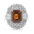 Santa Ana Madeira Citrine and Moissanite Ring in Platinum Over Sterling Silver 7 Grams 8.60 ctw - Sticky add to cart bar