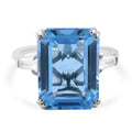 Swiss Blue Topaz and White Topaz Ring in Platinum Over Sterling Silver (Size 10.0) 13.50 ctw - Sticky add to cart bar