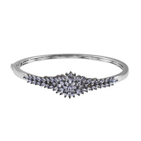 Tanzanite Bangle Bracelet in Platinum Over Sterling Silver (7.25 In) 4.00 ctw