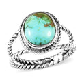 Artisan Crafted Natural Sonoran Gold Turquoise Split Shank Ring in Sterling Silver 2.85 ctw - Sticky add to cart bar