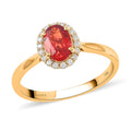 ILIANA 18K Yellow Gold AAA Songea Sapphire and G-H SI Diamond Ring 2.90 Grams 1.20 ctw - Sticky add to cart bar