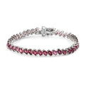 Natural Tanzanian Wine Garnet Tennis Bracelet in Platinum Over Sterling Silver (6.50 In) 10.85 Grams 9.75 ctw - Sticky add to cart bar