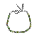 Artisan Crafted Sonoran Gold Turquoise Beaded Toggle Clasp Bracelet in Sterling Silver (7.25 In) 20.25 ctw - Sticky add to cart bar