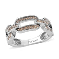 KARIS Simulated Champagne Diamond Paper Clip Band Ring in Platinum Bond 0.40 ctw - Sticky add to cart bar