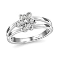 Doorbuster Polki Diamond Flower Ring in Sterling Silver (Size 10.0) 0.25 ctw - Sticky add to cart bar