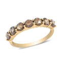 Natural Champagne Diamond Ring in Vermeil Rose Gold Sterling Silver 1.50 ctw - Sticky add to cart bar