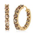 Natural Champagne Diamond Hoop Earrings in Vermeil Rose Gold Over Sterling Silver 5.00 ctw - Sticky add to cart bar