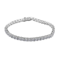 Moissanite  Bracelet (Size - 7.25)  Sterling Silver 14.35 ctw ,  Silver Wt. 12.2 g