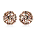 Luxoro Natural Champagne Diamond Earrings, Diamond Studs, 10K Rose Gold Earrings, Diamond Halo Earrings, Halo Stud Earrings 0.50 ctw - Sticky add to cart bar