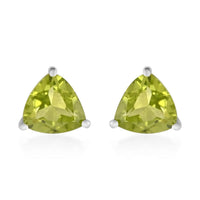 Peridot Solitaire Stud Earrings in Sterling Silver 1.15 ctw