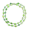 Yellow Shell Pearl Coin, Champagne and White Glass Beaded Necklace 47 Inches - Sticky add to cart bar