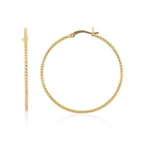14K YG Over Sterling Silver 1.4mm Hoop Earrings (2 g)