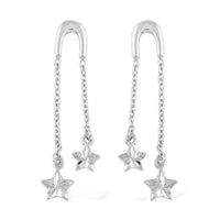 Sterling Silver Star Dangle Earrings 1.60 Grams