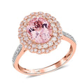 14K Rose Gold Marropino Morganite, Natural Pink and White Diamond Ring 3.50 Grams 1.95 ctw - Sticky add to cart bar