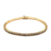 Rose Cut Natural Champagne Diamond Tennis Bracelet in Vermeil Rose Gold Over Sterling Silver (8.00 In) 10 Grams 6.50 ctw