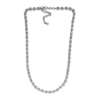 Moissanite Tennis Necklace 18-20 Inches in Platinum Over Sterling Silver 25.85 ctw