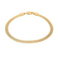 Bismark Chain Bracelet in 14K Yellow Gold Over Sterling Silver (7.50 In) 3.70 Grams