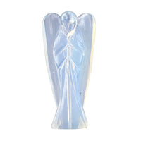Hand Carved Rose Quartz Gemstone Angel - Pink